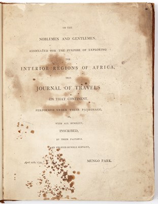 Lot 522 - Park (Mungo) Journal of Travels c1800, lacks...