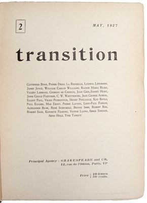 Lot 526 - 'Transition'- A Monthly Literary Journal...