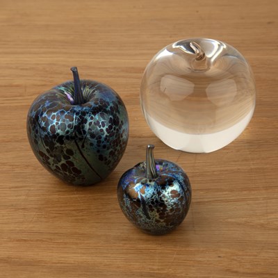 Lot 290 - Tiffany & Co  glass apple paperweight, with...