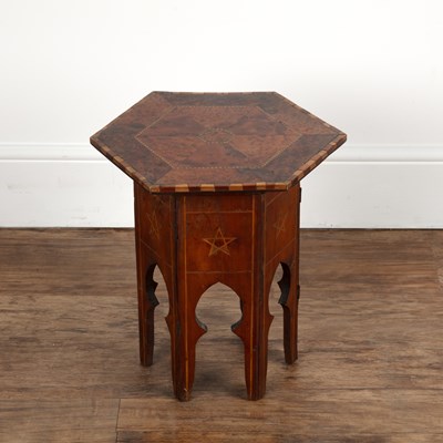 Lot 88 - Syrian style low octagonal yew wood occasional...