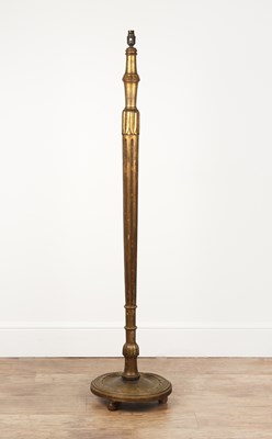 Lot 89 - Giltwood fluted column standard lamp 152cm high