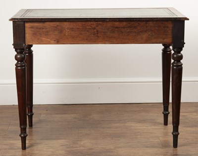 Lot 92 - Mahogany and green leather writing table 19th...