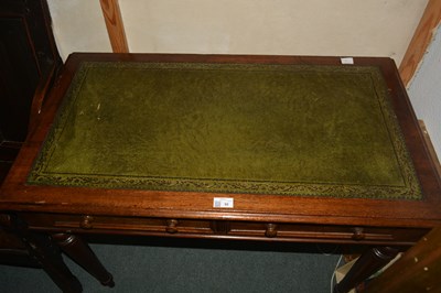 Lot 92 - Mahogany and green leather writing table 19th...