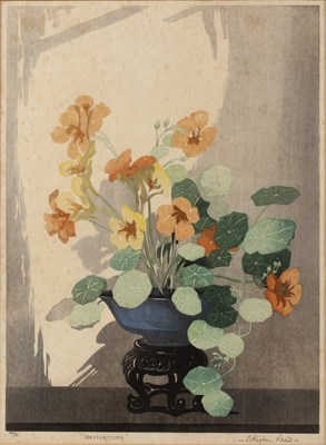 Lot 188 - Arthur Rigden Read (1879-1955) 'Nasturtiums',...