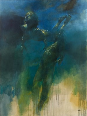 Lot 349 - Bill Bate (b.1962) Clear and Blue signed...