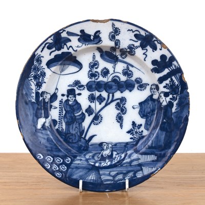 Lot 321 - Dutch Delft 1740-1770, blue and white tin...