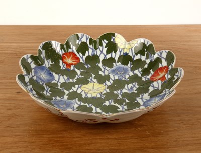 Lot 339 - Fukagawa large dish 20th Century, polychrome,...