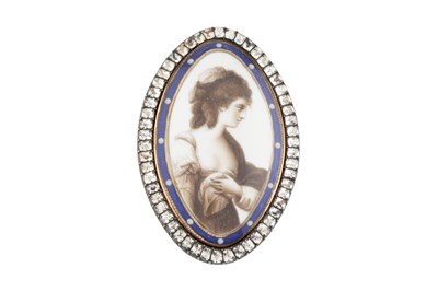 Lot 53 - A Georgian memorial brooch, the navette-shaped...