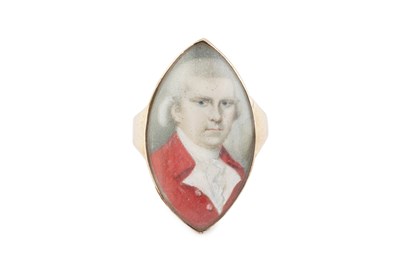 Lot 55 - A Georgian memorial ring, the glazed...