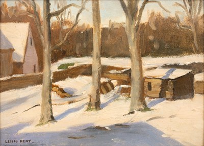 Lot 102 - Leslie Kent (1890-1980) 'Snow in the Garden',...