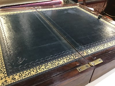 Lot 106 - A Regency rosewood and brass inlaid writing...