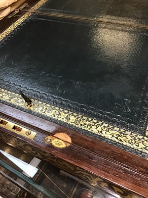 Lot 106 - A Regency rosewood and brass inlaid writing...