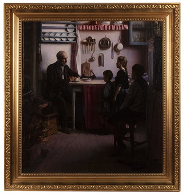 Lot 234 - Sophus Vermehren (1866-1950) Kitchen interior...