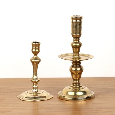 Lot 165 - Heemskerk candlestick Dutch, brass 24cm high,...