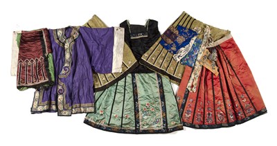 Lot 252 - Assorted group of embroidered silk textiles...