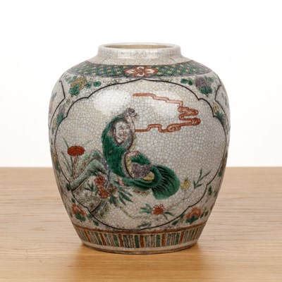 Lot 115 - Crackleware porcelain ginger jar Chinese, late...