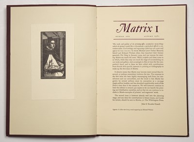 Lot 345 - Matrix, A Review for Printers and Bibliophiles,...
