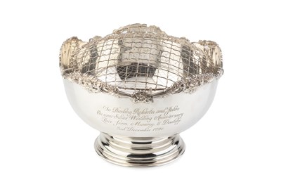 Lot 808 - A silver rose bowl, with shaped and pierced...