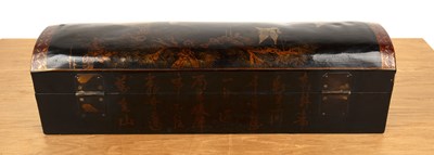Lot 500 - Lacquered opium pipe case Chinese painted with...