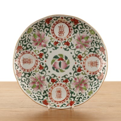 Lot 501 - Lotus and pomegranate porcelain plate Chinese...