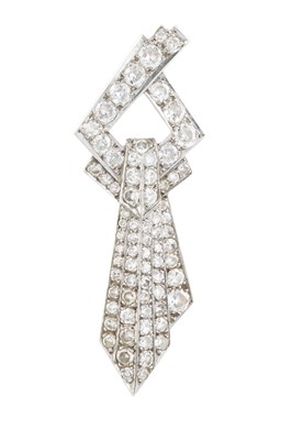 Lot 269 - An Art Deco diamond panel brooch, modelled as...