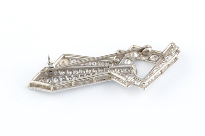 Lot 269 - An Art Deco diamond panel brooch, modelled as...
