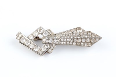 Lot 269 - An Art Deco diamond panel brooch, modelled as...