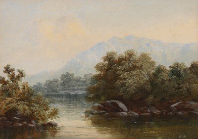 Lot 189 - W * B * H (19th century) River landscape,...