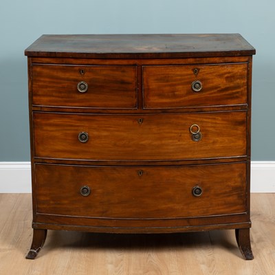 Lot 401 - A 19th century mahogany bow-fronted chest of drawers