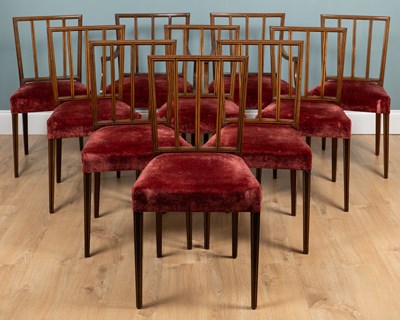 Lot 214 - A set of ten dining chairs, c.1880, attributed to Thomas Jeckyll, by Holland & Sons