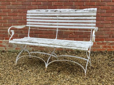 Lot 1496 - A white-painted garden bench