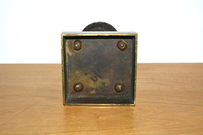 Lot 365 - Bronze classical monopodia candle holder...