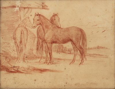 Lot 508 - English school (19th century) Three horses in...