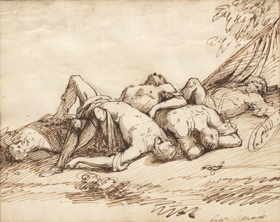 Lot 509 - Giuseppe Sabbattelli Dying Soldiers, signed,...