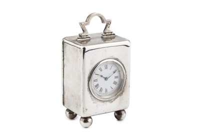 Lot 580 - A late Victorian silver carriage timepiece,...