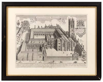 Lot 16 - David Loggan Magdalen College, engraving, 31 x...