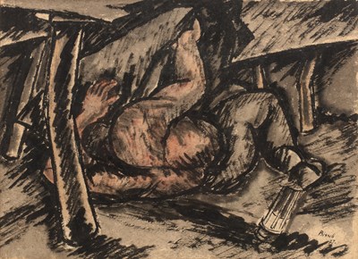 Lot 322 - George Bissill (1896-1973) A miner at work,...