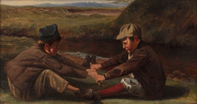 Lot 327 - British school (19th century) A tug of war,...