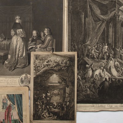 Lot 79 - Jacob von Sandrart Figures at a tomb,...
