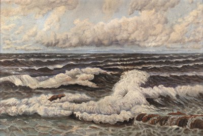 Lot 277 - G Leminske (20th century) Seascape, signed and...