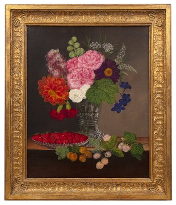 Lot 271 - P* Koch (19th century) Still life - flowers in...