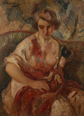 Lot 244 - Otto Vautier (1865-1919) Seated female with...