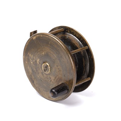 Lot 248 - An early 19th century brass fishing reel,...