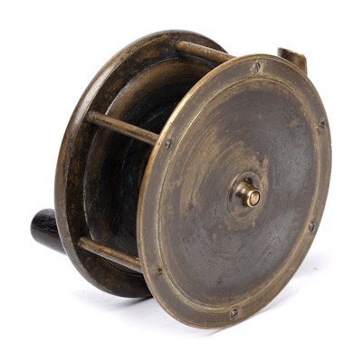Lot 248 - An early 19th century brass fishing reel,...