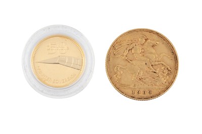 Lot 314 - An Edward VII half sovereign, dated 1909, and...