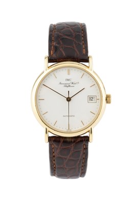 Lot 348 - An 18ct gold cased automatic wristwatch by IWC,...