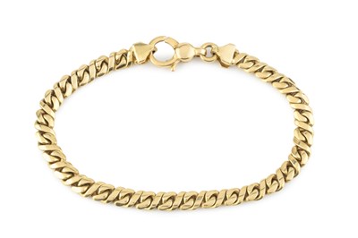 Lot 119 - An 18ct gold fancy curb-link bracelet, with...