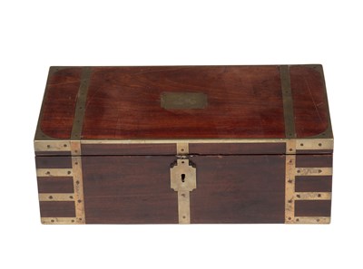 Lot 67 - A William IV mahogany naval campaign writing...