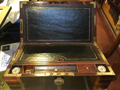 Lot 67 - A William IV mahogany naval campaign writing...