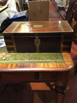 Lot 67 - A William IV mahogany naval campaign writing...